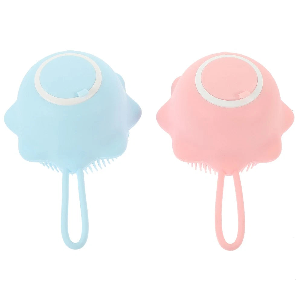 2 Pcs Bath Brush Child Baby Multi-functional Exfoliating Silicone Scrubber