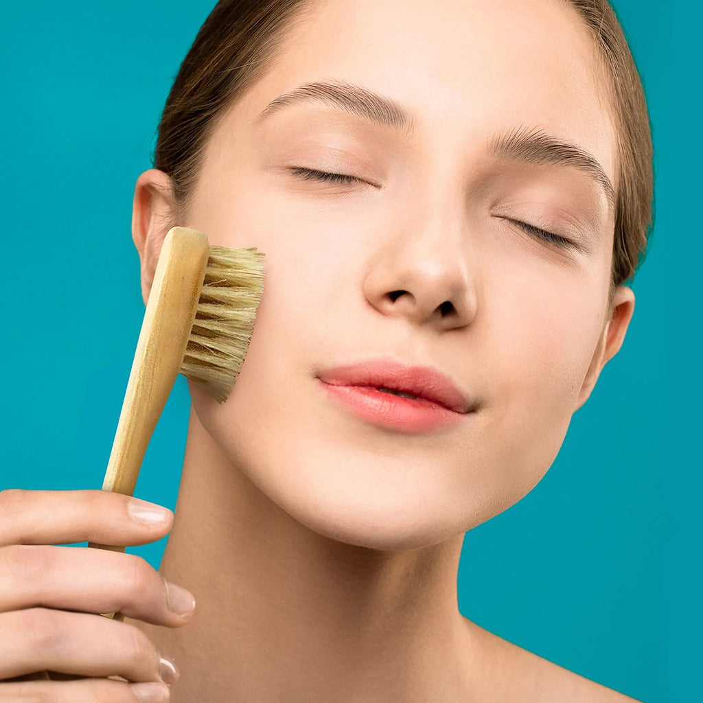 Brush Long Shower Scrubber Body Natural Boar Bristle Dry Set Detachable Massage