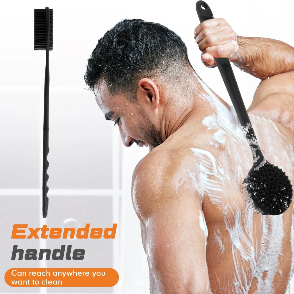 4 Pack Scrubber Anti Slip for Shower, 15 Inch Soft Silicone Bath Body Brush B...