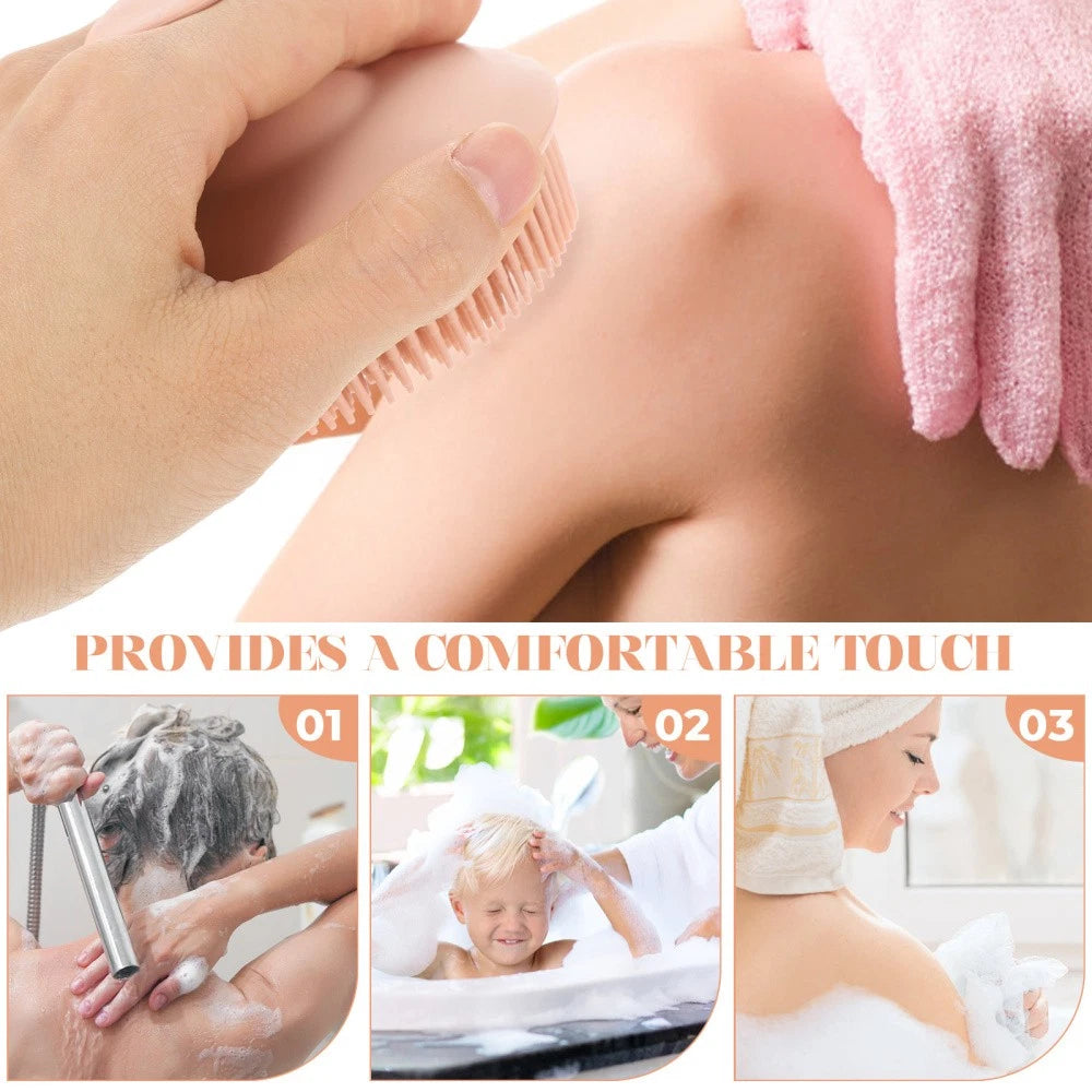 Bath Brush Travel Baby Exfoliating for Body Shower Scrubber Silicone