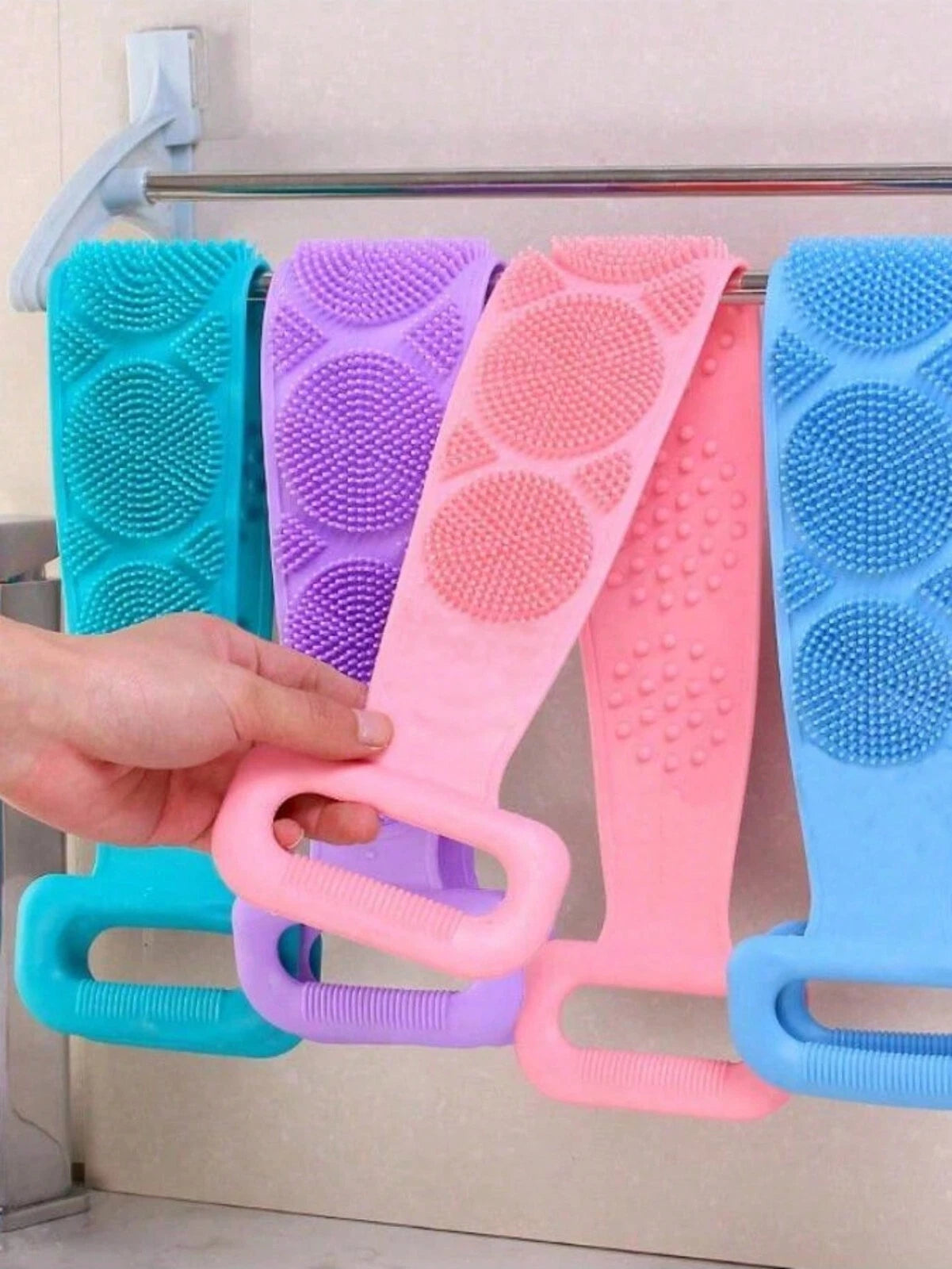 1 x Back Scrubber Body Cleaning Strap Bath Belt Single Side Massage Spa UK