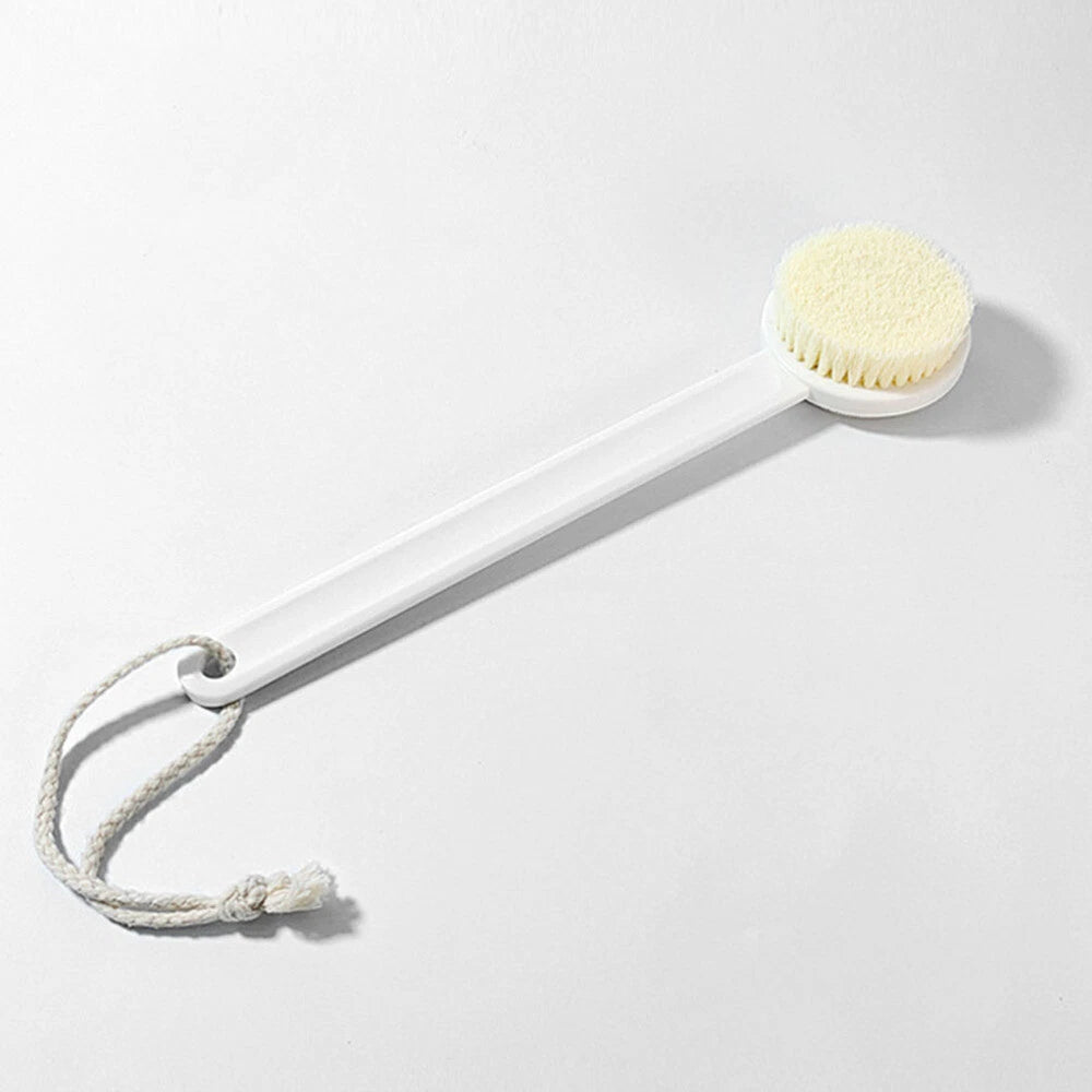 Long Handle Bath Brush Household Rub Back Brush Bathing Accessories (White)
