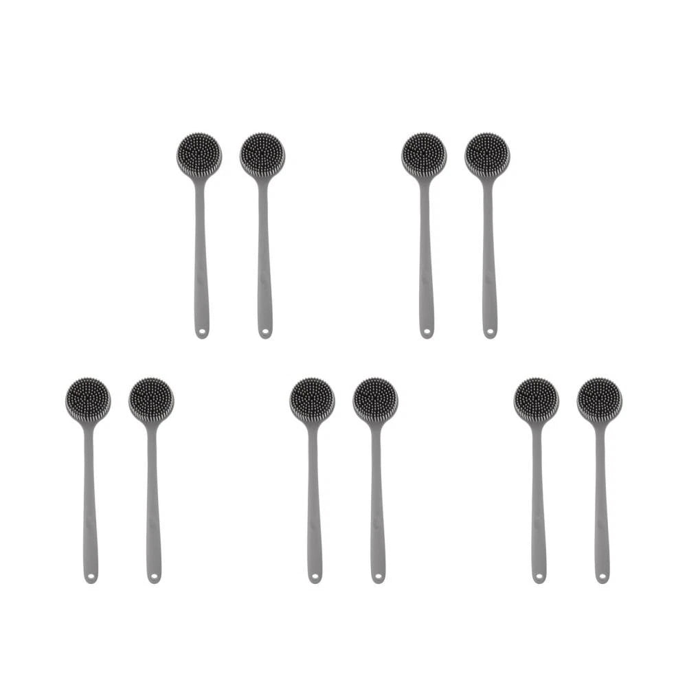 2 Pcs Silicone Bath Brush Back Scrubber for Shower Men Long Handle