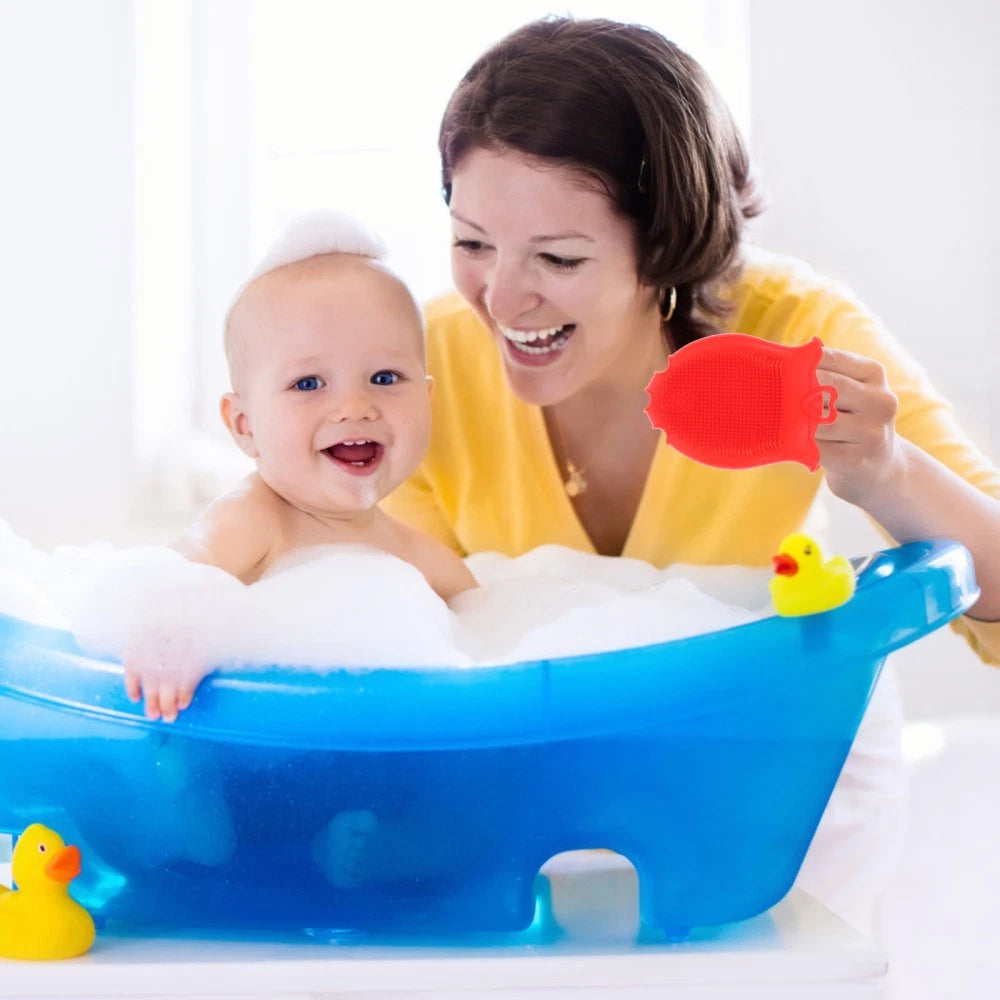 Silicone Shampoo Brush Toddler Soft Back Scrubber for Shower Scalp