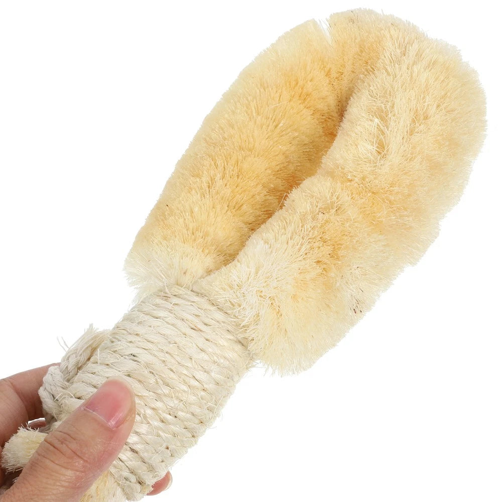 Sisal Shower Brush Body Scrubber Exfoliator Back Scrubbing Handle