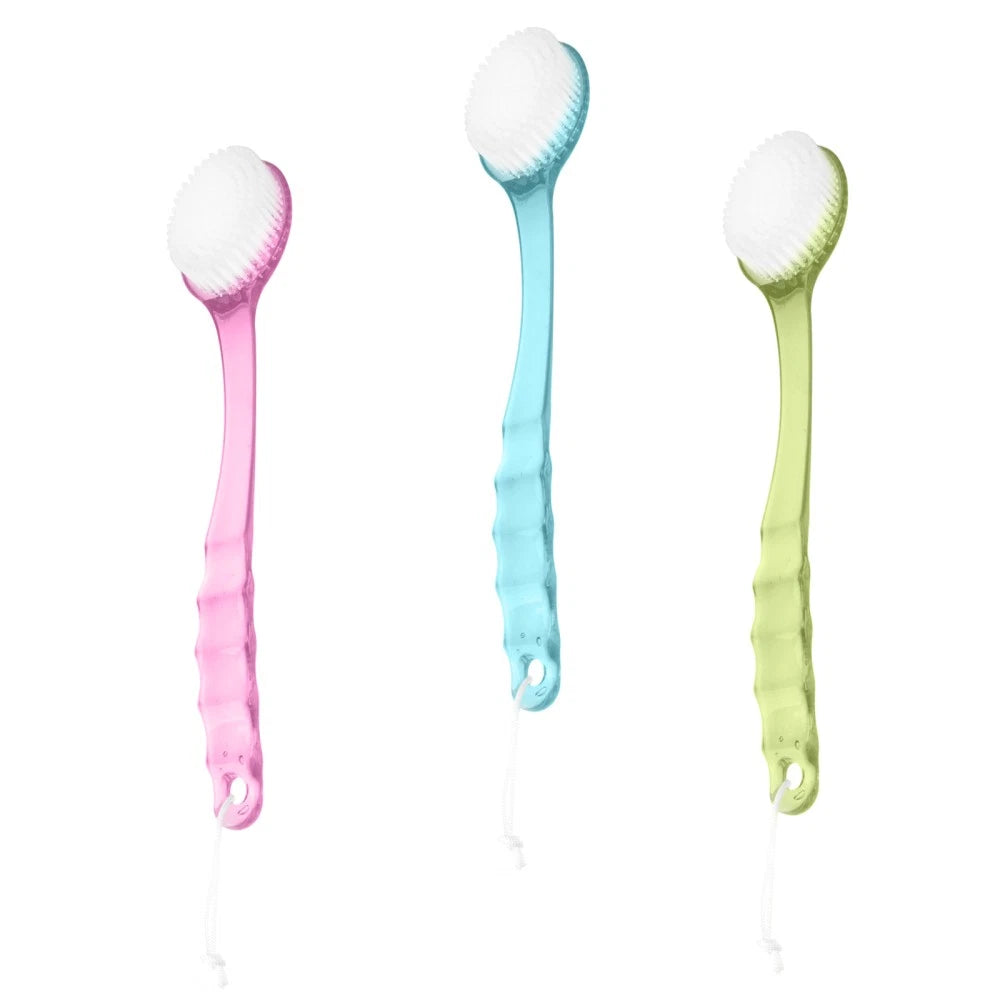 3pcs Long Handle Bath Scrubber Back Brush Massage Brush Shower Brush