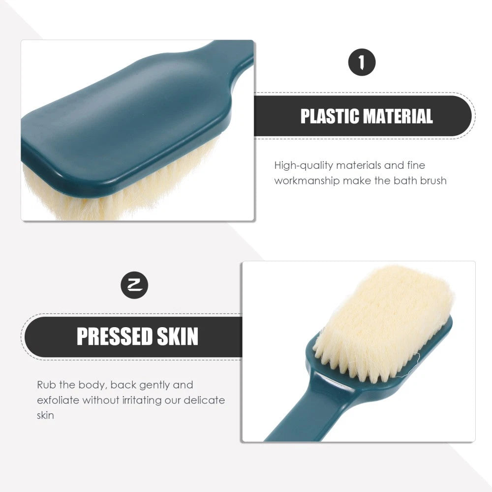 2 pcs Shower Body Exfoliating Brush Long Handle Bath Back Scrubber Shower Tool