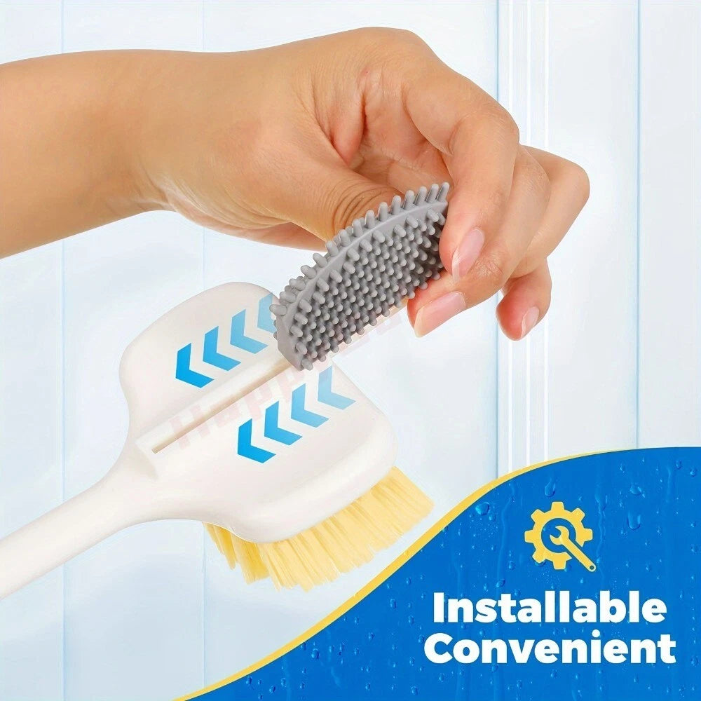 1x Ergonomic Long-Handle Foot Scrubber Multi-Functional Shower Brush for Elderly