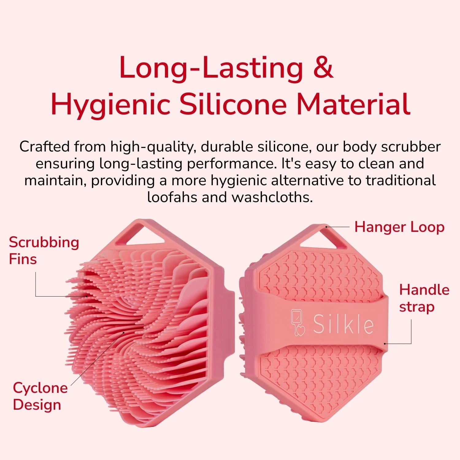 Silicone Body Scrubber - Exfoliating Bath Brush for Gentle Cleansing