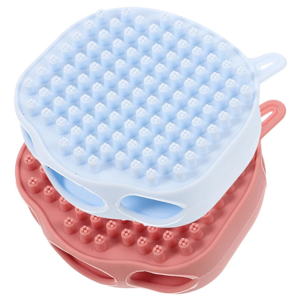 2 Pcs Shampoo Bath Brush Child Exfoliating Body Silicone Shower for