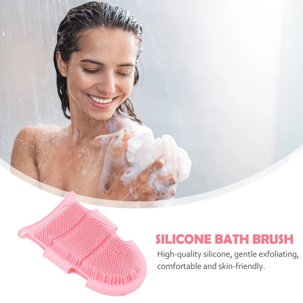 2 Pcs Bath Brush Child Soft Silicone Body Scrubber Shower Loofah