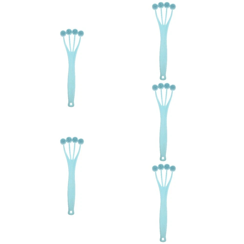 5 Pieces Exfoliating Bath Brush Man Miss Body Scrub Shower Long Handle Back