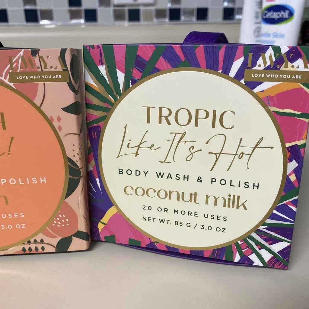 3 L.W.Y.A Watermelon & Tropic Coconut Peach Please! Body Wash & Polish  3.0 Oz