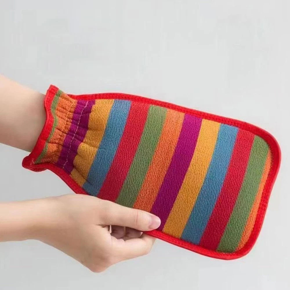 3 Pcs Bath Towel Gloves Body Exfoliator Back Brush for Shower Men