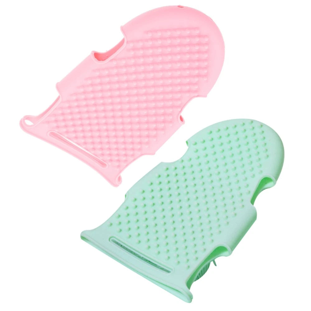 2 Pcs Bath Brush Child Soft Silicone Body Scrubber Shower Loofah