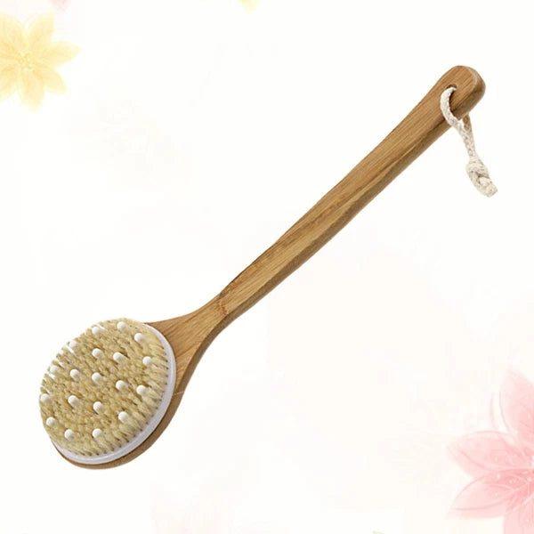 1Pc Exfoliating Back Scrubber Bath Brush with Handle for Smooth Skin Care