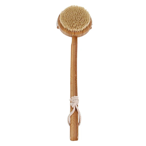 1pc Bristle Bath Brush Long Handle Bath Scrubber Hanging Body Massager SPA
