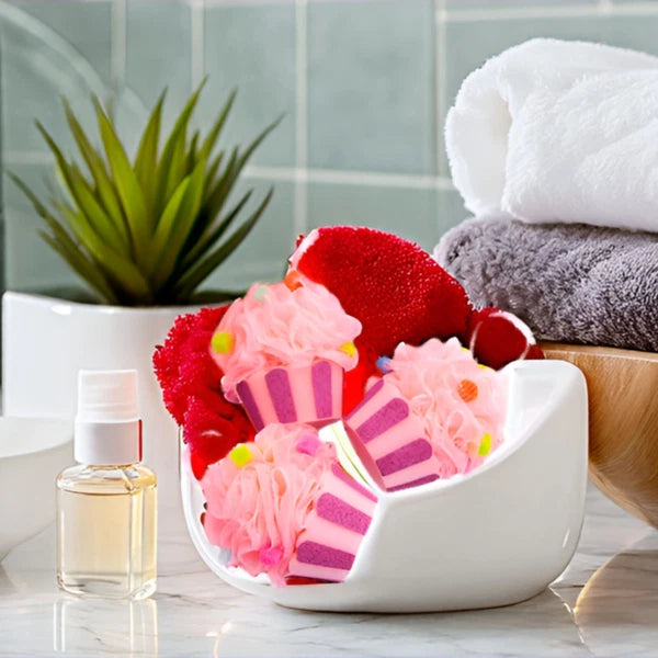 3pk - Large Cupcake Korean Pouf Bath Loofah Sponge for Kids & Adults - Gift Box