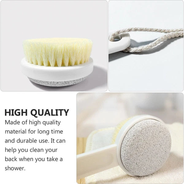 Long Handle Bath Brush Household Rub Back Brush Bathing Accessories (White)