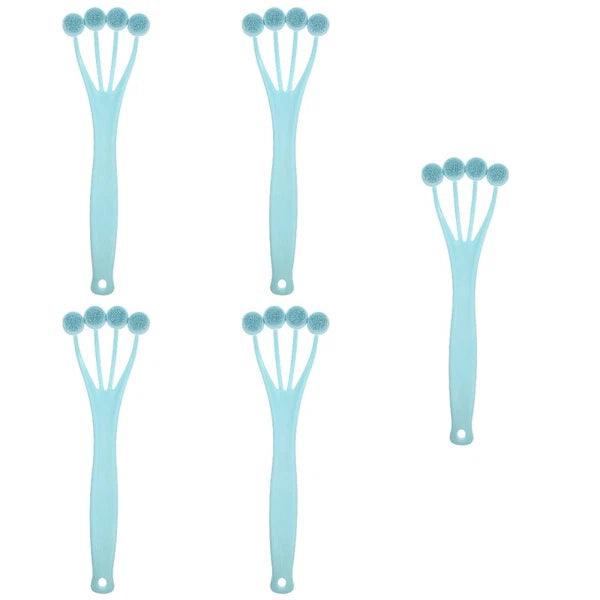 5 Pieces Exfoliating Bath Brush Man Miss Body Scrub Shower Long Handle Back