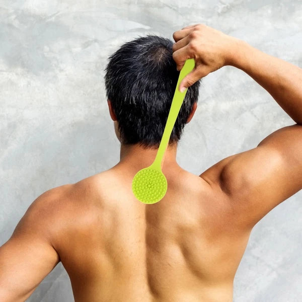 Long Handle Bath Brush Supple Silicone Made Back Scrub Bath Brush for Home