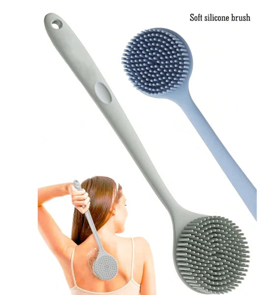 Silicone Long Handle Bath Brush Back Scrubber Massage Body Exfoliator