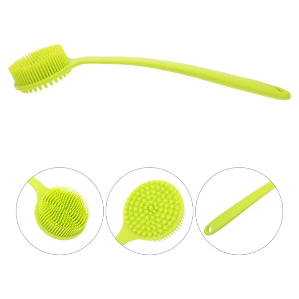 Long Handle Bath Brush Supple Silicone Made Back Scrub Bath Brush for Home