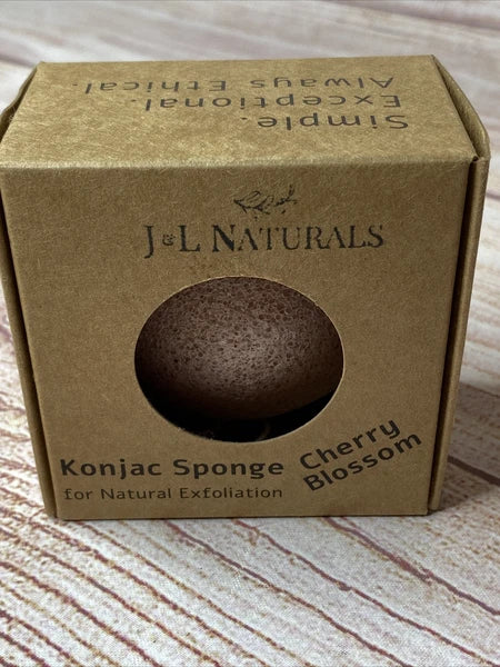 J & L Naturals Konjac Sponge Cherry Blossom for Natural Exfoliation Vegan