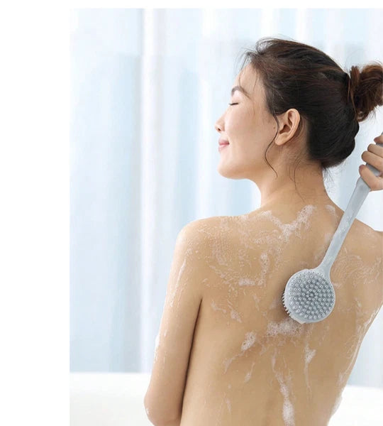 Silicone Long Handle Bath Brush Back Scrubber Massage Body Exfoliator