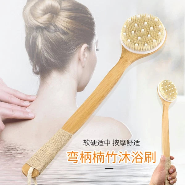 1Pc Exfoliating Back Scrubber Bath Brush with Handle for Smooth Skin Care