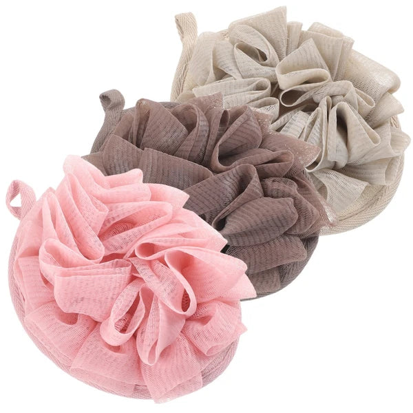 3 Pcs Bath Sponge Brush Travel Exfoliating Loofah Shower Scrubber