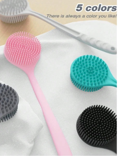 Silicone Long Handle Bath Brush Back Scrubber Massage Body Exfoliator