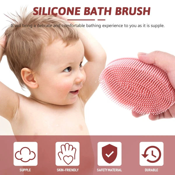 Set of 4 Silicone Bath Brush Child Shampoo Shower Scrubber