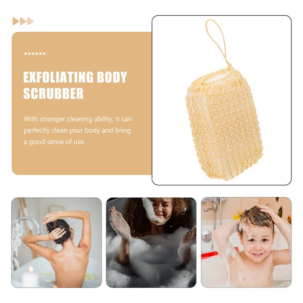 2 Pcs Silk Bath Towel Body Brush Exfoliator Scrubber Sisal Loofah