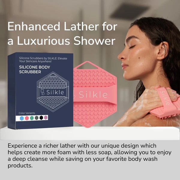 Silicone Body Scrubber - Exfoliating Bath Brush for Gentle Cleansing