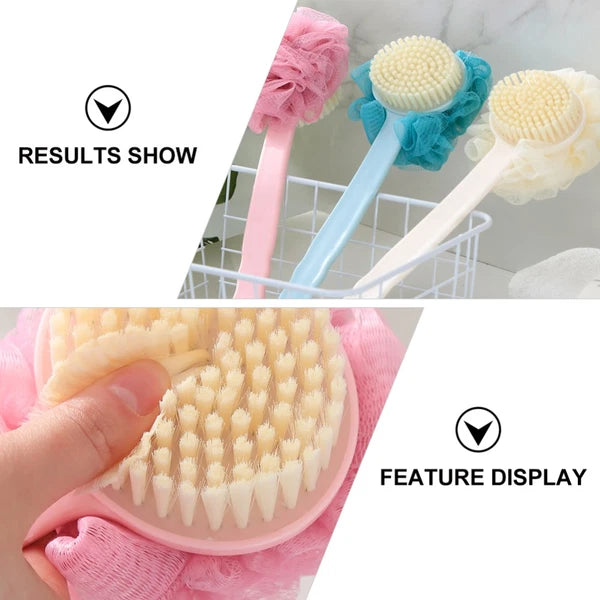 2 Pcs Back Rub Bath Brush Elderly Exfoliator for Shower Scrubber
