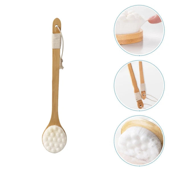 Long Handle Back Rubbing Cat Claw Brush Body Shower Exfoliator for Bath