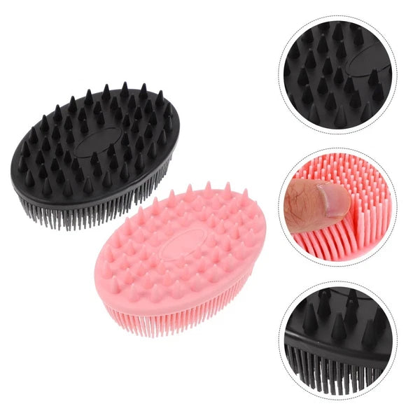 2 Pcs Silicone Bath Brush Toddler Child Children Hair Double-sided