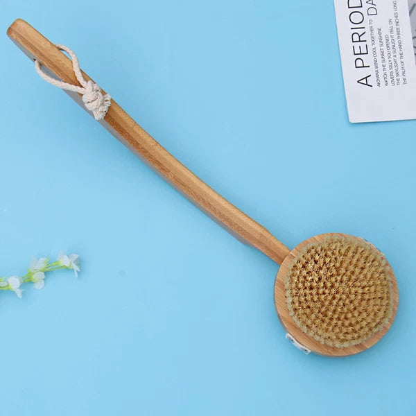 1pc Bristle Bath Brush Long Handle Bath Scrubber Hanging Body Massager SPA