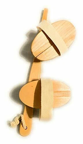 Natural Bath massage Body Brush Set | with detachable long wooden handle