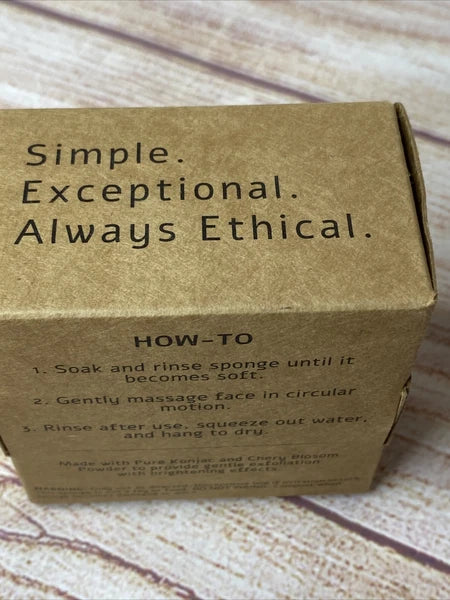 J & L Naturals Konjac Sponge Cherry Blossom for Natural Exfoliation Vegan