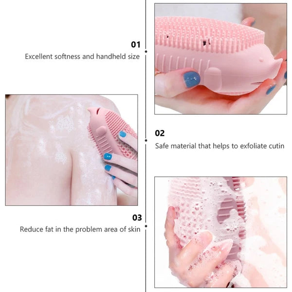 Portable Silicone Bathing Brushes Double-sided Skin Massager Brush Shower