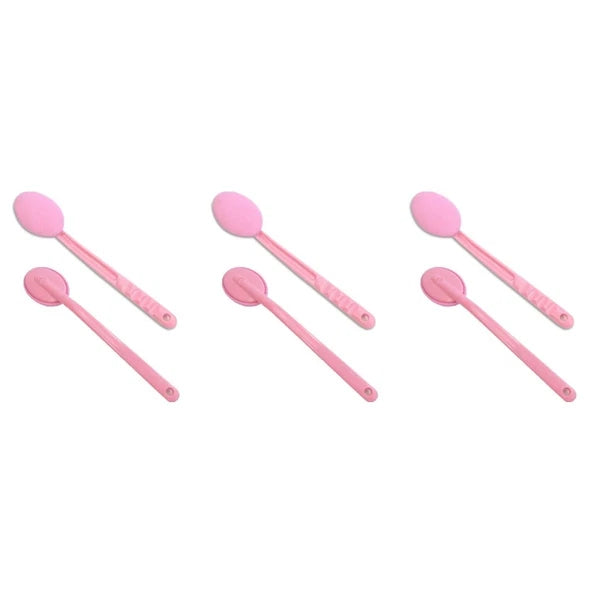 3 Count Bathing and Back Rubbing Brush Soft Body Scrubber Long Handle Shower