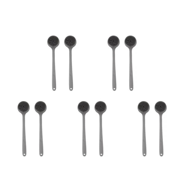 2 Pcs Silicone Bath Brush Back Scrubber for Shower Men Long Handle