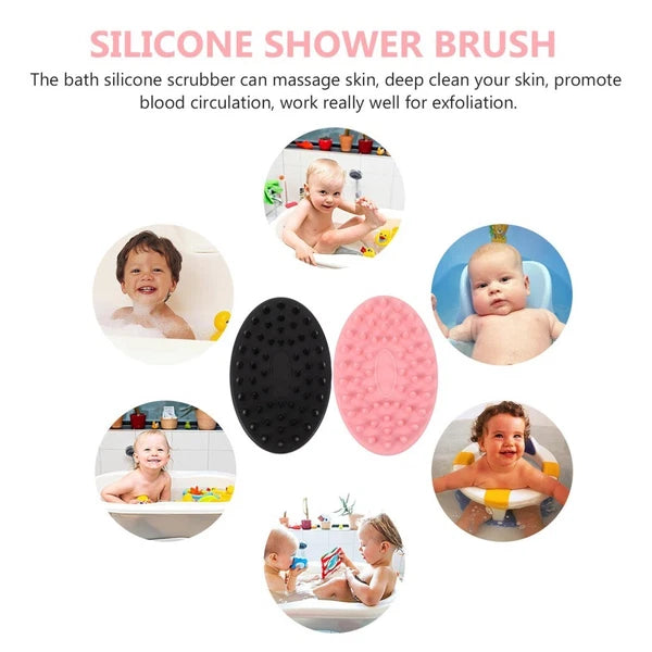 2 Pcs Silicone Bath Brush Toddler Child Children Hair Double-sided