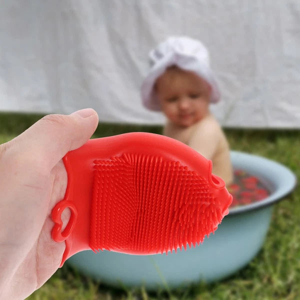 Silicone Shampoo Brush Toddler Soft Back Scrubber for Shower Scalp