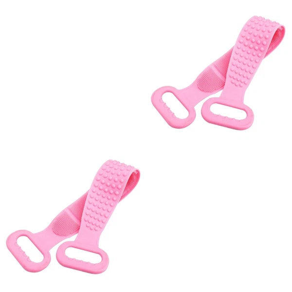 2 Count Bath Brush Body Exfoliating Tool Back Scrubbing Scrubber Silicone