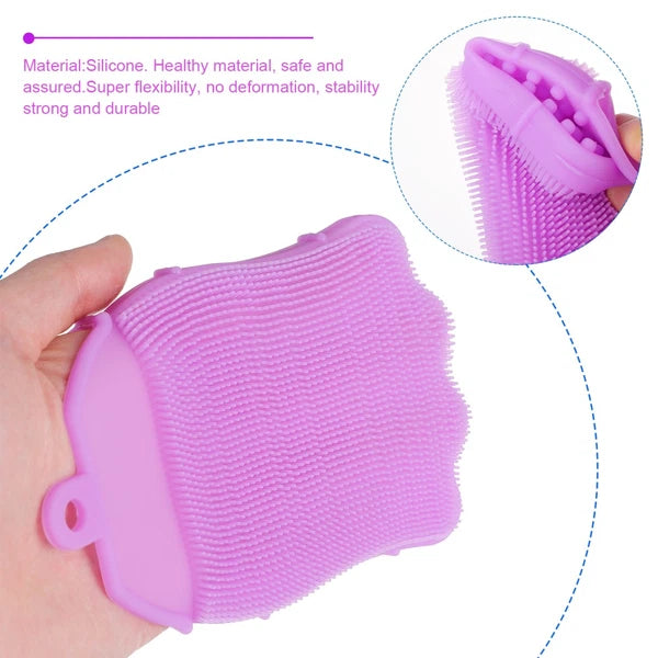 Silicone Hair Shampoo Child Shower Brush with Dispenser Kids Bath