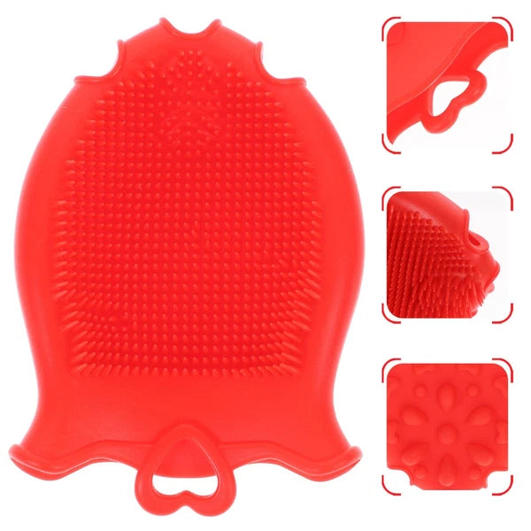 Silicone Shampoo Brush Bath Shower Child Toddler Baby Body Exfoliator