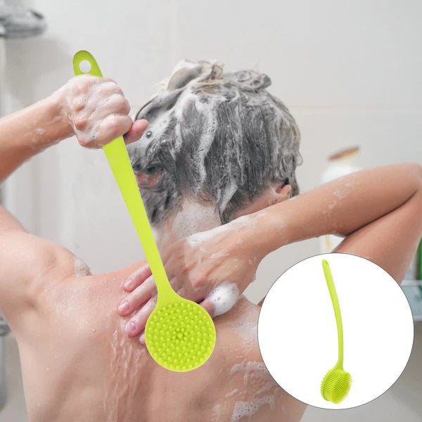 Long Handle Bath Brush Supple Silicone Made Back Scrub Bath Brush for Home